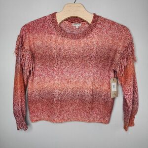 FRYE AND CO Women's Long Sleeve‎ Sweater Fringe Sueded Rosewood Size XL NWT